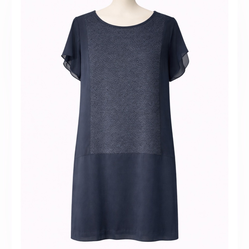 DKNYC Textured Navy Shift Dress
